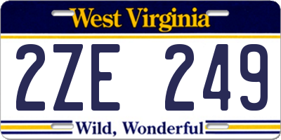 WV license plate 2ZE249