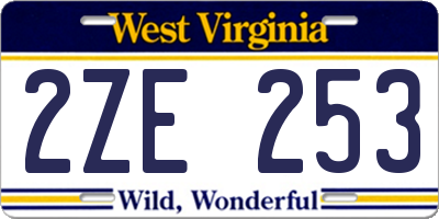 WV license plate 2ZE253