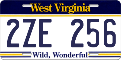 WV license plate 2ZE256