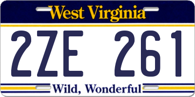 WV license plate 2ZE261