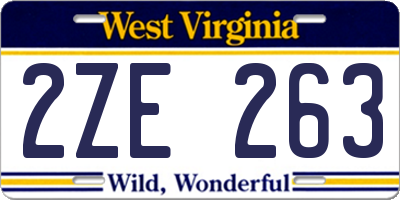 WV license plate 2ZE263