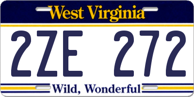 WV license plate 2ZE272