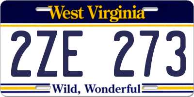 WV license plate 2ZE273
