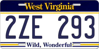 WV license plate 2ZE293