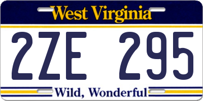 WV license plate 2ZE295