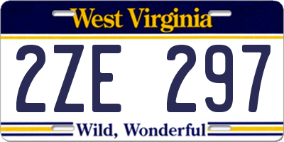 WV license plate 2ZE297