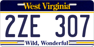 WV license plate 2ZE307