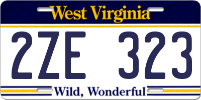 WV license plate 2ZE323