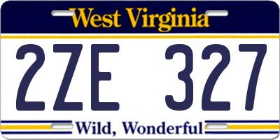 WV license plate 2ZE327