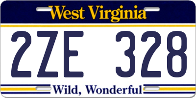 WV license plate 2ZE328