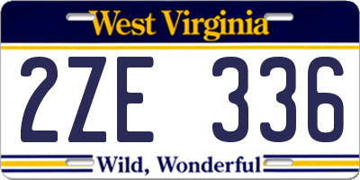 WV license plate 2ZE336