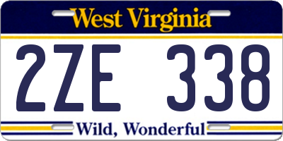 WV license plate 2ZE338