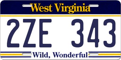 WV license plate 2ZE343