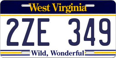 WV license plate 2ZE349