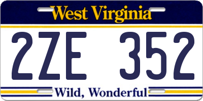 WV license plate 2ZE352