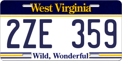 WV license plate 2ZE359