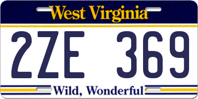 WV license plate 2ZE369