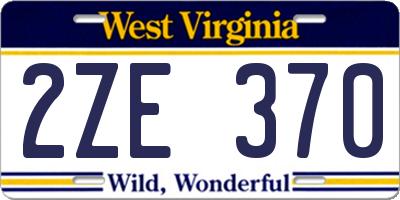 WV license plate 2ZE370