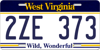 WV license plate 2ZE373