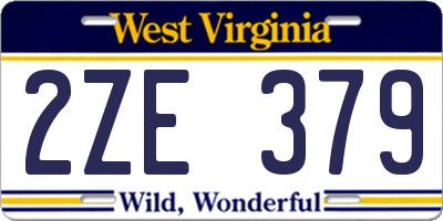 WV license plate 2ZE379