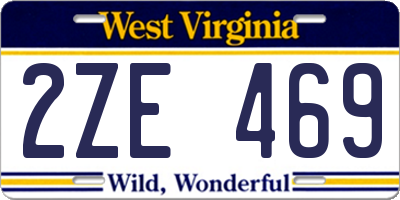 WV license plate 2ZE469