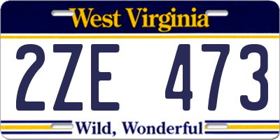WV license plate 2ZE473