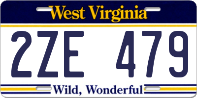 WV license plate 2ZE479