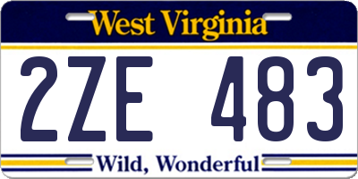 WV license plate 2ZE483