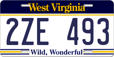 WV license plate 2ZE493