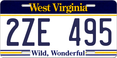 WV license plate 2ZE495