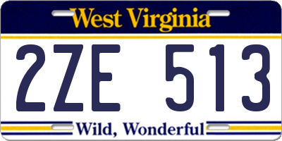 WV license plate 2ZE513