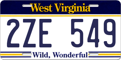 WV license plate 2ZE549