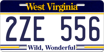 WV license plate 2ZE556