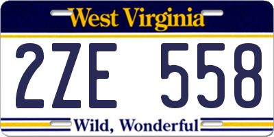 WV license plate 2ZE558