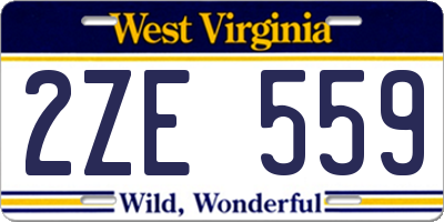 WV license plate 2ZE559