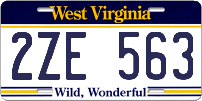 WV license plate 2ZE563