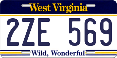 WV license plate 2ZE569