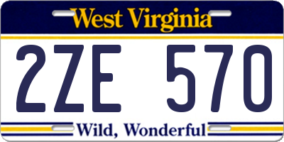WV license plate 2ZE570