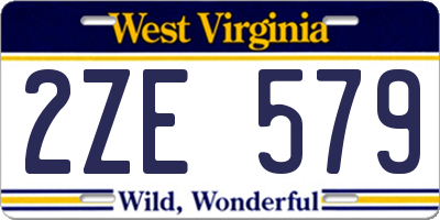 WV license plate 2ZE579
