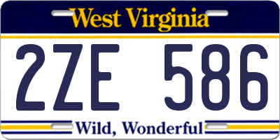 WV license plate 2ZE586