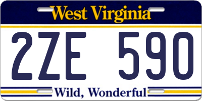 WV license plate 2ZE590