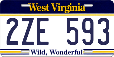 WV license plate 2ZE593