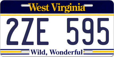 WV license plate 2ZE595