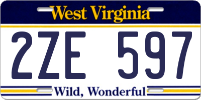 WV license plate 2ZE597