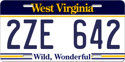 WV license plate 2ZE642