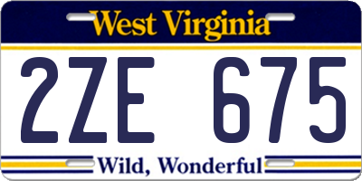 WV license plate 2ZE675