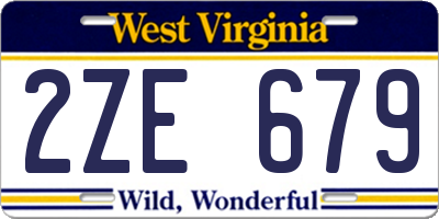 WV license plate 2ZE679