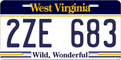 WV license plate 2ZE683