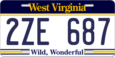 WV license plate 2ZE687