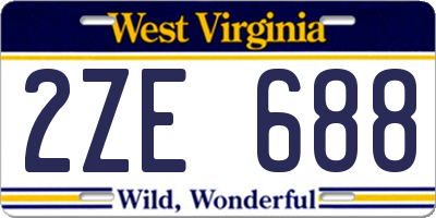 WV license plate 2ZE688